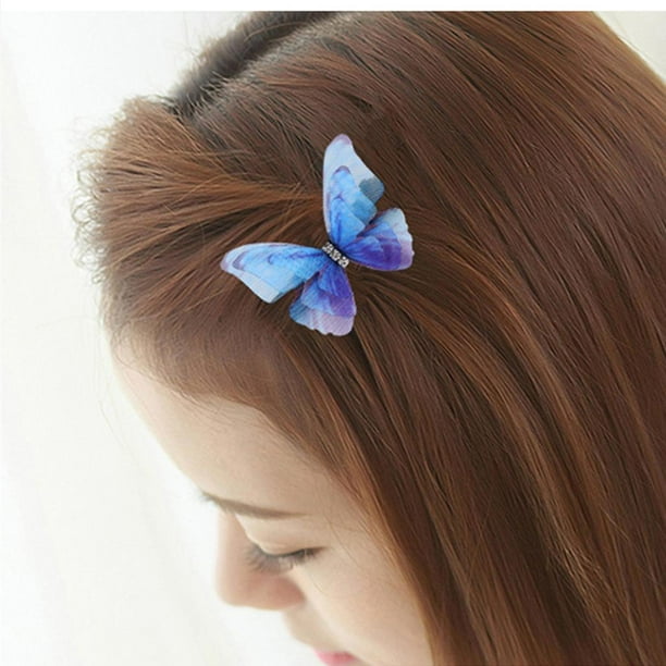 12x Pinzas de Mariposa Color Adornos Pelo Accesorios para el Cabello  Bricolaje Sunnimix Embalos de gasa artesanal