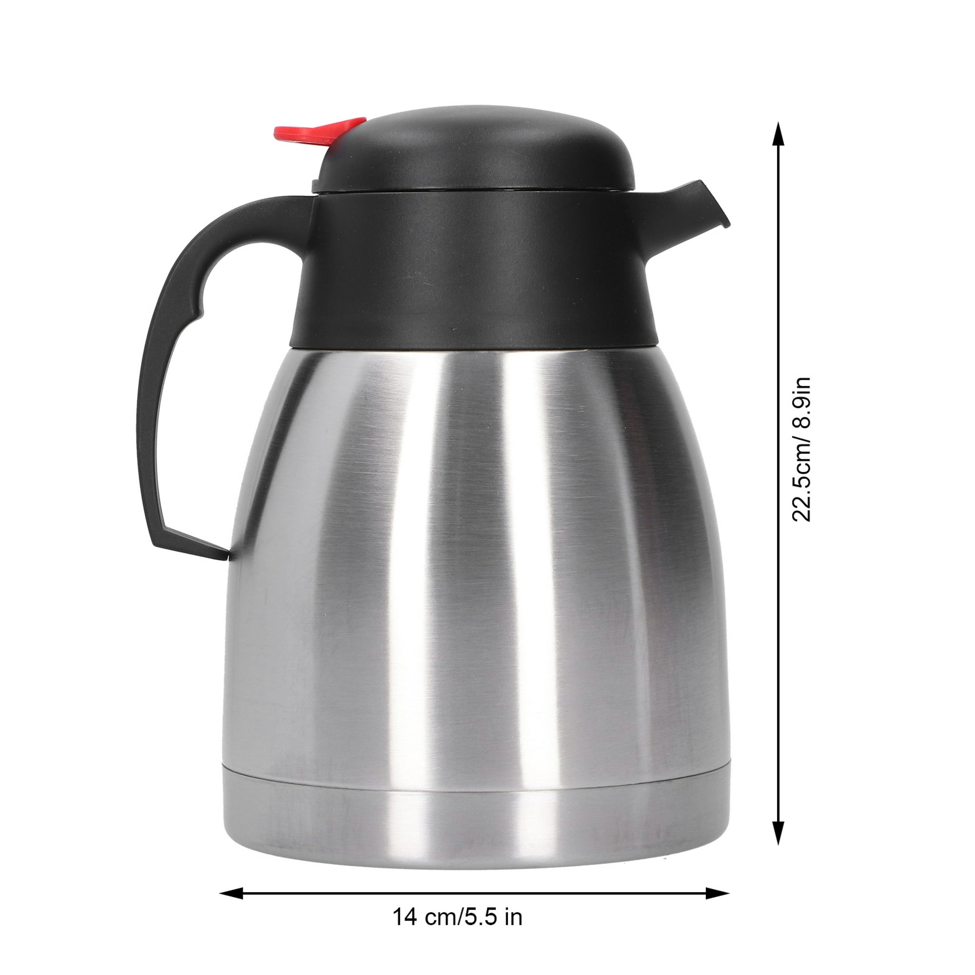  Jarra térmica, termo de gran capacidad, con aislamiento térmico,  botella calentadora, hervidor de café, té, termo de vidrio, jarra térmica  de café (color gris, 1.9 litros) : Hogar y Cocina