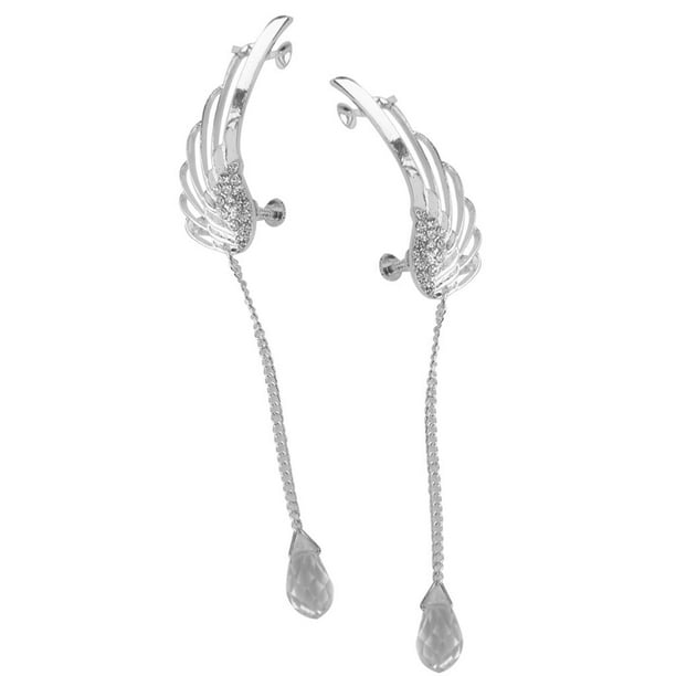  4 piezas de abalorios para hacer joyas Pendientes de oreja  chapados en oro de 18 quilates con circonita rectangular 925 de plata para  orejas de aguja de oreja accesorios - (color