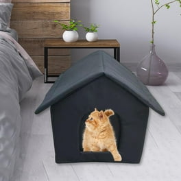 Casa para Perros con Valla Plegable Azul con Negro Malubero Malu1589