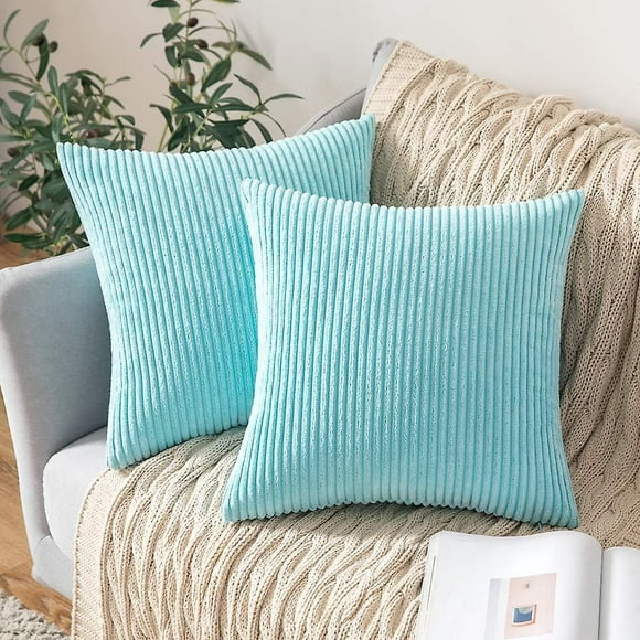 decorative throw pillow covers pack of 2 corduroy soft soild pillow cases square pillowcases for cushion couch sofa bedroom living room 24 x 24 inch yongsheng 8390605377990