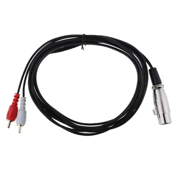 Cable divisor XLR a RCA Y, 1 XLR hembra a 2 RCA macho adaptador de enchufe  estéreo Cable de extensión de audio estéreo