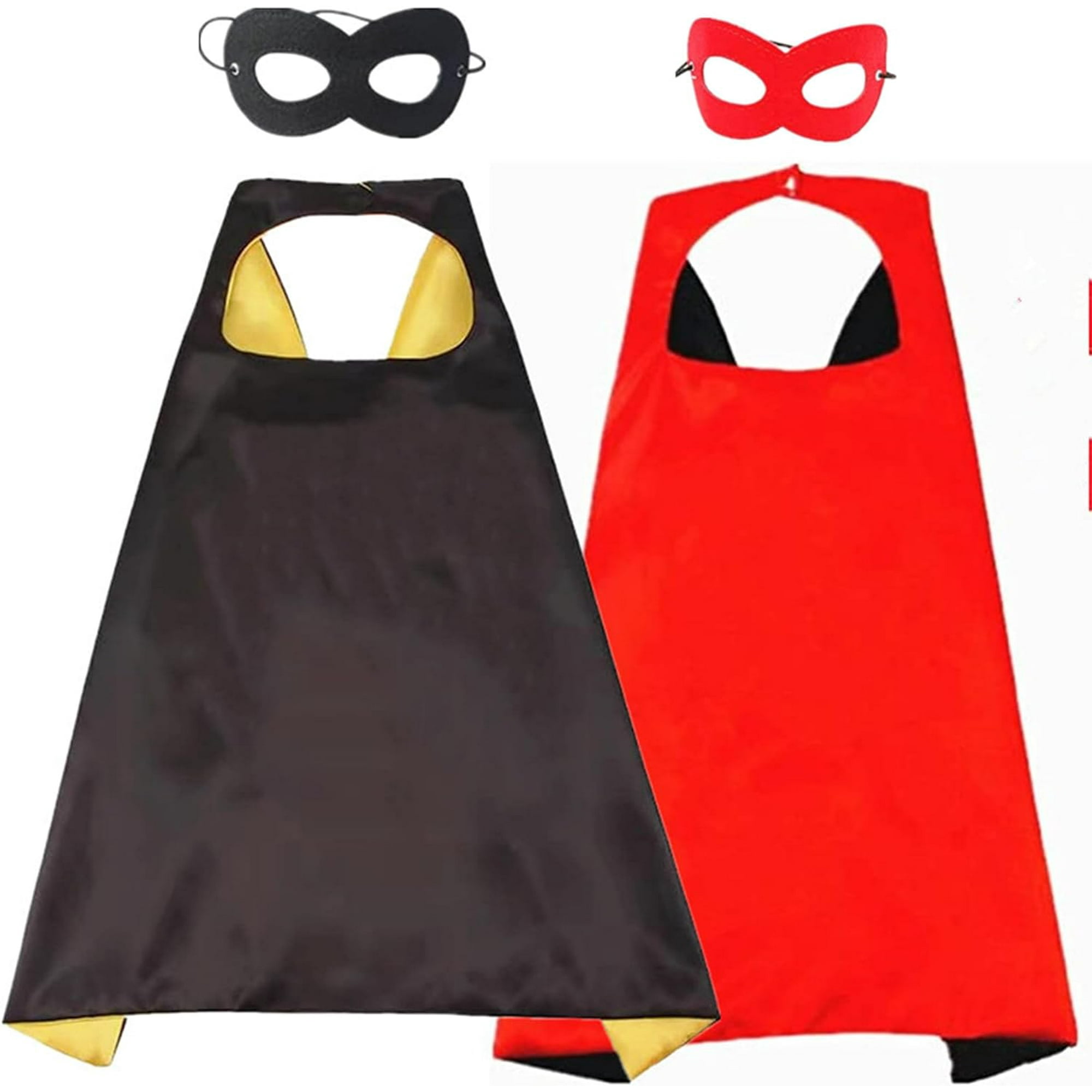 Capas y máscaras de superhéroes de doble cara para niños