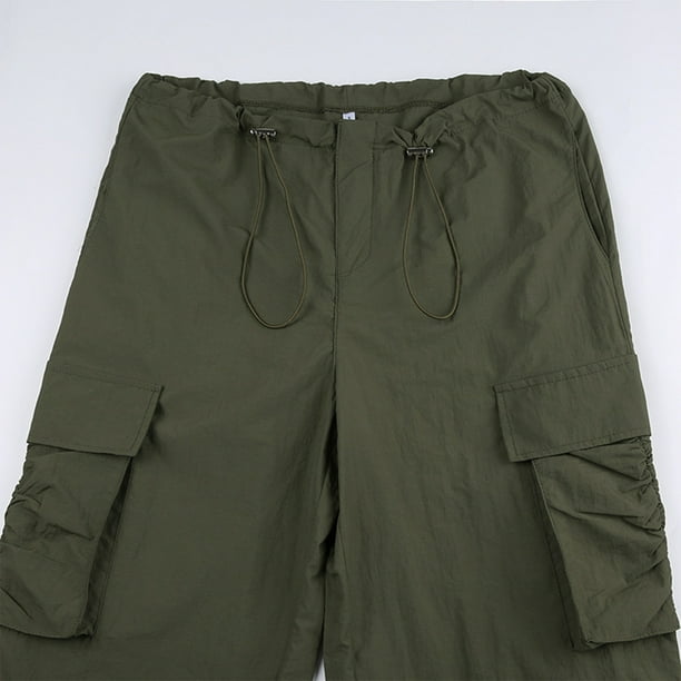Pantalones Tipo Cargo Pantalones cargo para mujer Cintura elástica  Pantalones sueltos casuales Joggers Monos (Verde S) Cgtredaw Para estrenar