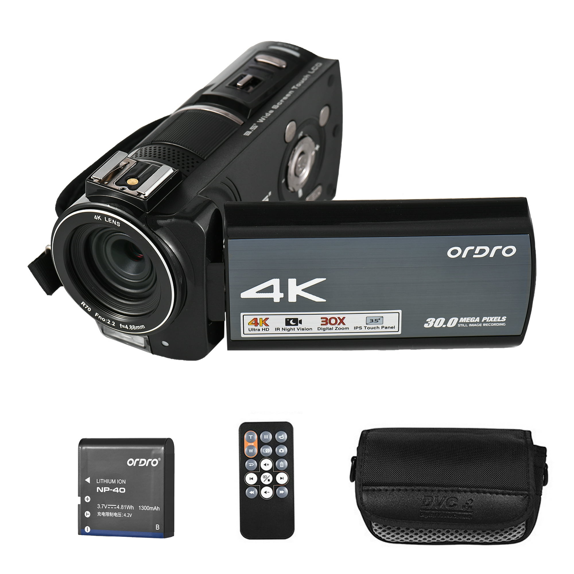  Videocámara, grabación de video en 4K, con micrófono, para  fotografía y video, UHD 56MP, cámara de vlogging para , con zoom de  16X, pantalla táctil de 3 pulgadas, visión nocturna IR