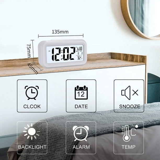 Silencioso reloj despertador silencioso analógico de madera negra, diseño  minimalista, repetición, sin cable, sonido de alarma suave, regalo para  amigos, reloj Punkt -  México