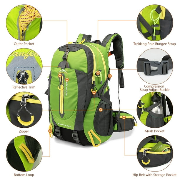 Comprar Mochila de viaje resistente al agua de 40L, mochila para ordenador  portátil, mochila para senderismo y escalada, bolsas traseras para hombres  y mujeres