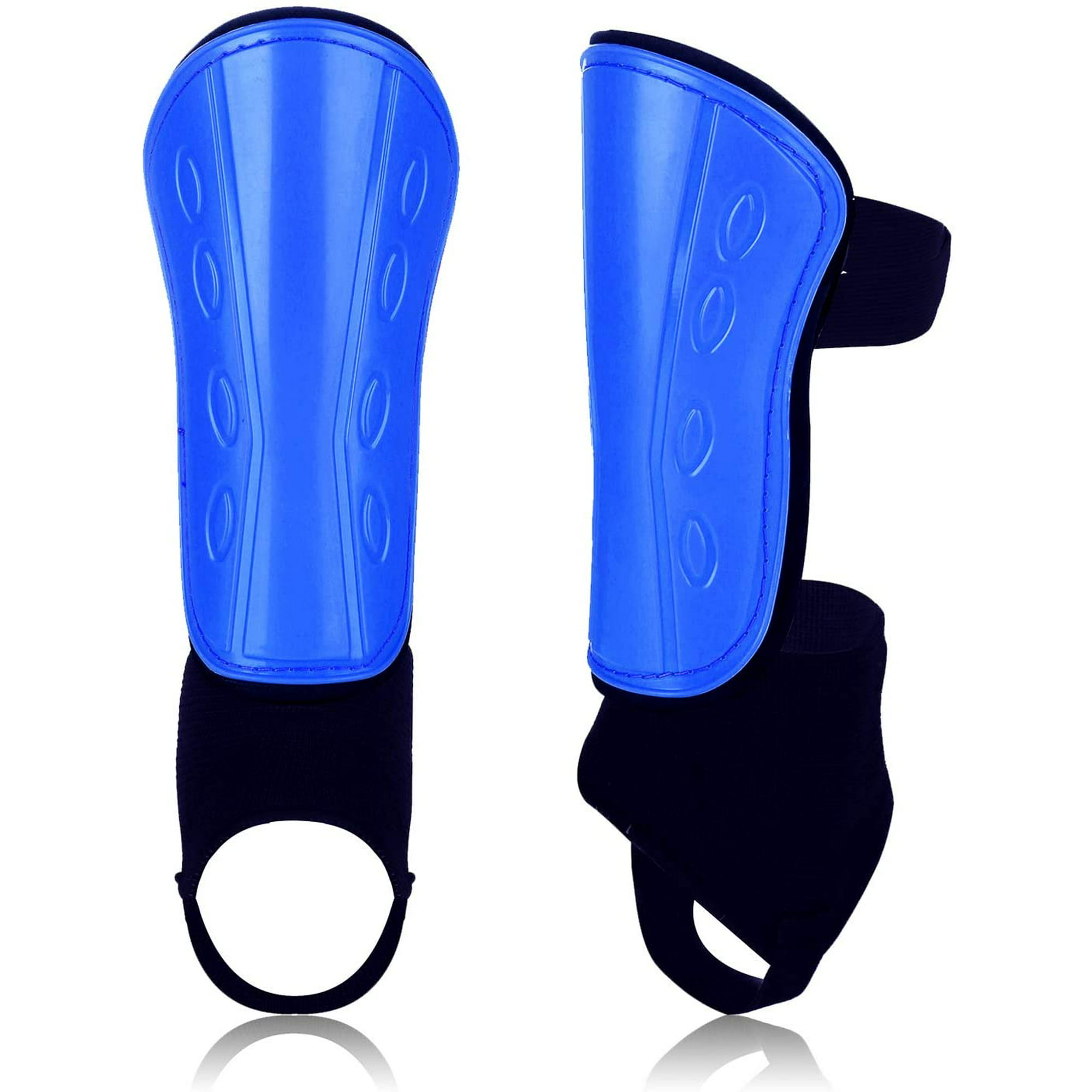 Sportout - Espinilleras de fútbol para adultos y jóvenes, protección  integral para tu pierna, con protección acolchada para el tobillo para  evitar