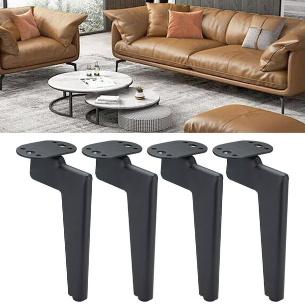 4 piezas de patas de sofá, piezas reemplazables, patas decorativas para  muebles, patas para sofás, muebles, estanterías, armarios, mesas Negro M  Macarena Patas de sofá