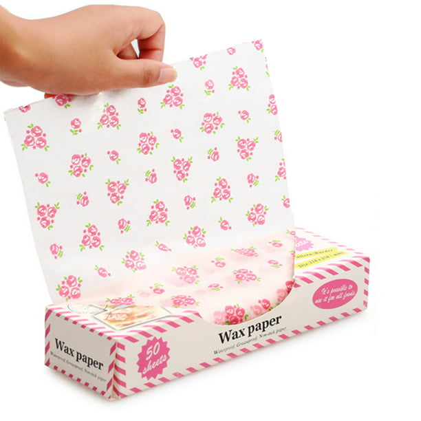 Papel De Hornear 50 unidades/caja de papel para envolver alimentos de papel  encerado de impresión antiadherente para barbacoa (D) Wdftyju Libre de BPA