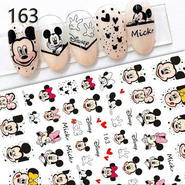 Pegatina 3D de Mickey Mouse para decoración de uñas, calcomanía de dibujos  animados de la princesa de Disney, Stardeloo, piezas de manicura, 1 ud.