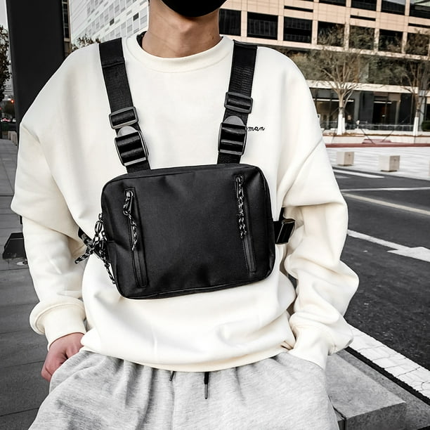 Bolso de pecho de estilo Hip-Hop para hombre y mujer, chaleco de