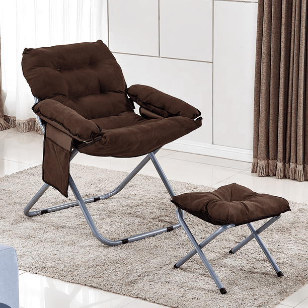 Taburete silla plegable silla plegable acolchada de cuero, silla