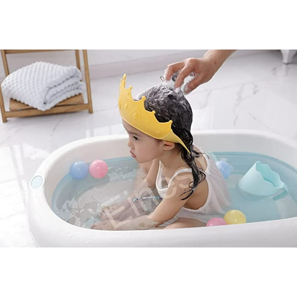 Visera Gorro Para Baño Bañar Bebe Protector Oídos O Corte De Pelo  (Amarillo) : : Bebé