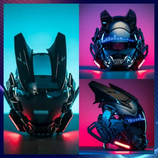 Nueva máscara de samurái Cyberpunk Techwear, casco de Cosplay con