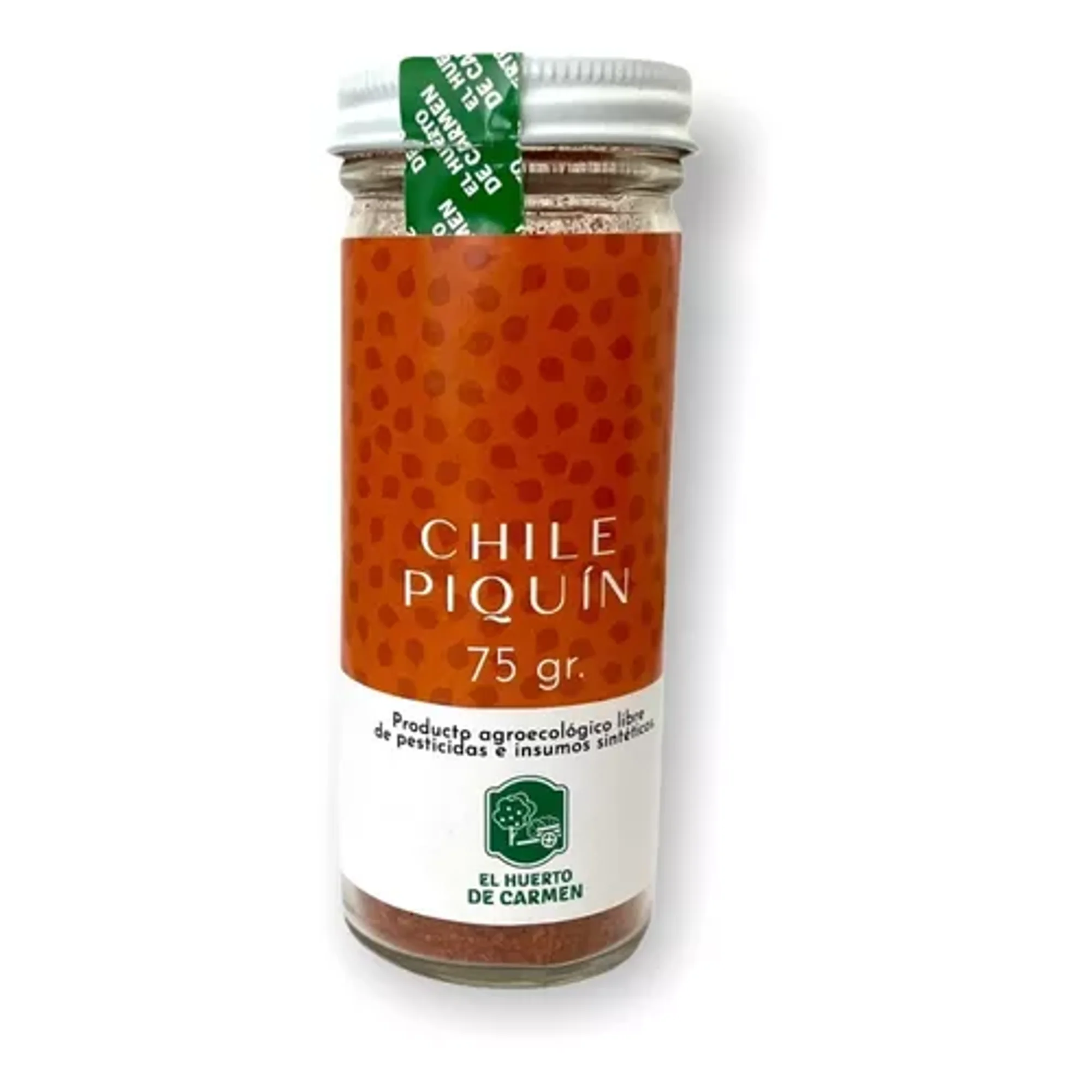 Chile piquín molido con sal orgánico 75g huerto de carmen