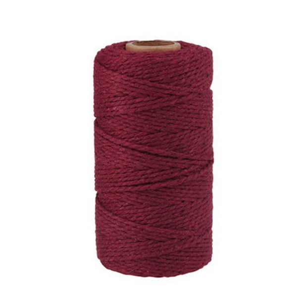 Matsuzay Cuerda de algodón de 91,5 m para manualidades, cuerda artesanal de  macramé, cuerda de hilo de algodón de Color sólido, Textiles para el vino  rojo 2piezas Matsuzay CBP112085