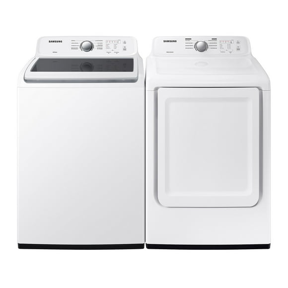combo secadora de ropa 24 kg carga frontal color blanco dvg24a3200w  lavadora carga superior 19 kg con aqua saving color blanco wa19a3351gw