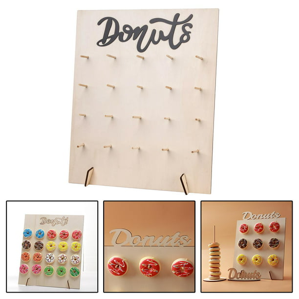 Soporte de pared para donuts para primera : tablero de soporte para donuts  reutilizable para exhibir donuts, decoración para fiestas de crecimien , de  45x38cm BLESIY soporte de exhibición de rosquillas