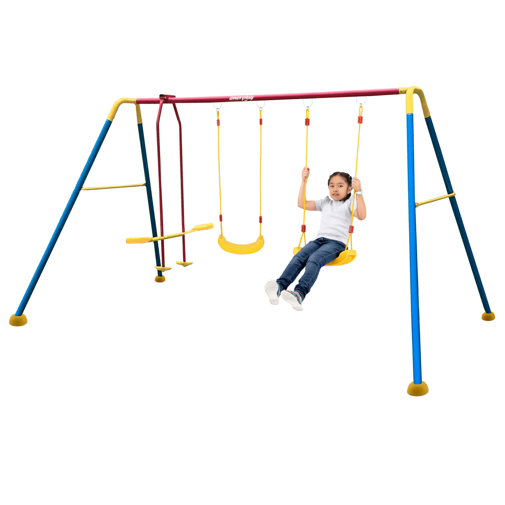 Columpio doble y balancín 360x190 cm – enerplay modelo 3