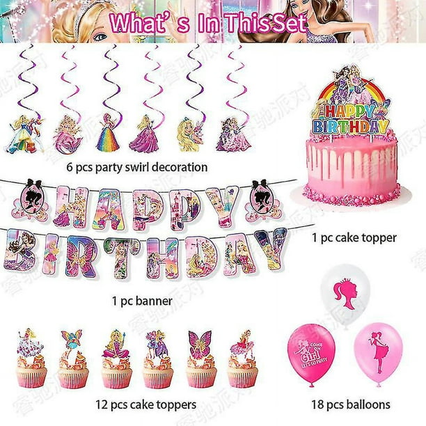 Centros de mesa , decoración y adornos con Barbie para cumpleaños