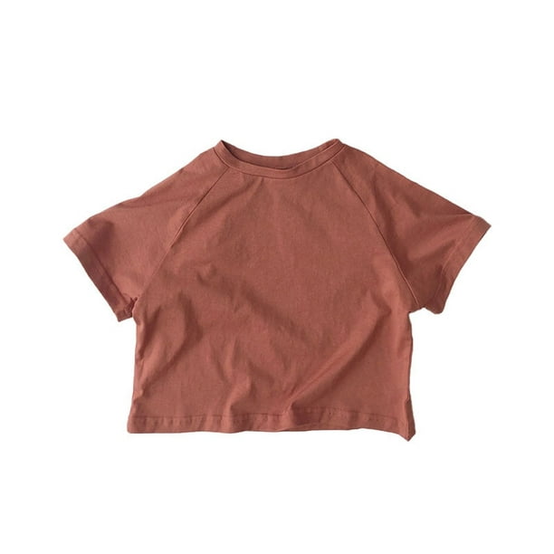  Camiseta de moda para niños y niñas, color sólido