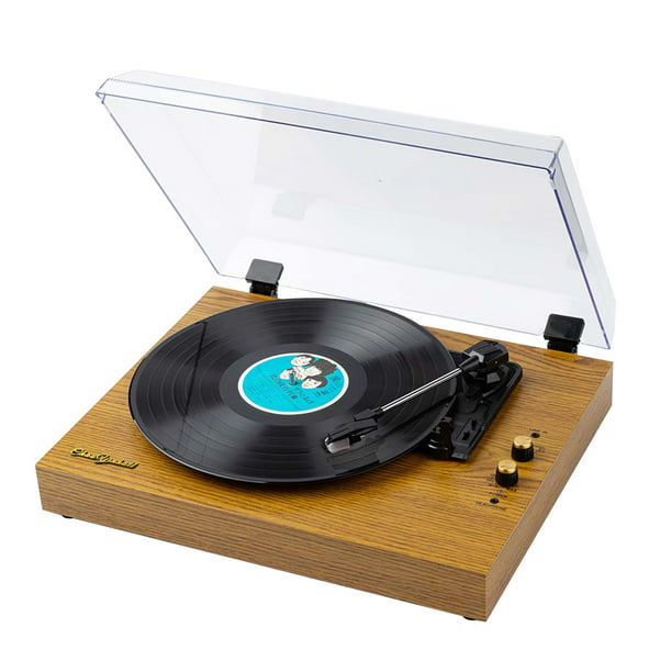 Reproductor de discos de vinilo, con reproductor de discos vintage  Bluetooth con forma de bocina, tocadiscos de 3 velocidades, parlantes  incorporados