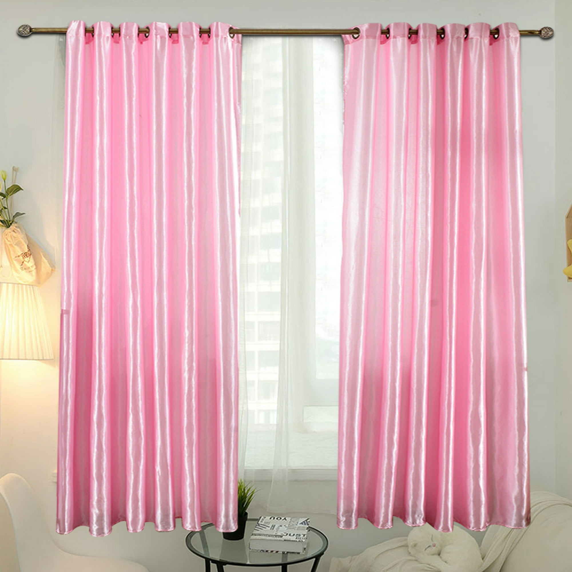 Cortinas para puerta de decoración de casa, cortinas de color marrón rosa,  decoración de comedor, 1 panel, 63 pulgadas de ancho x 87 pulgadas de alto