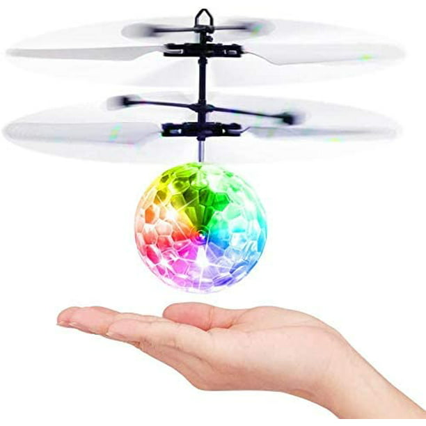 Bola voladora inteligente que cambia de color de cristal con luz