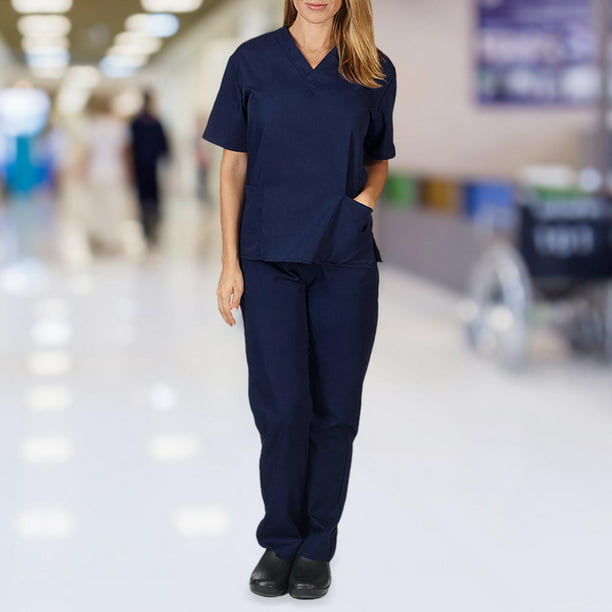 Seguid así por no mencionar tetraedro Uniforme de trabajo de enfermería a la moda, cómodo, con cuello en V,  uniforme de trabajo para el de Macarena Pantalones de lactancia | Walmart  en línea