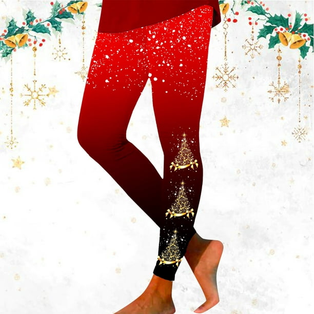  Junior - Leggings navideños con estampado de renos rojos y  copos de nieve para mujer, talla XXL, Rojo - : Ropa, Zapatos y Joyería