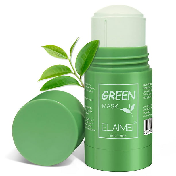 Mascarilla de té verde para la cara, barro de limpieza profunda, mascarilla  de arcilla purificante de té verde para eliminar puntos negros, antiacné