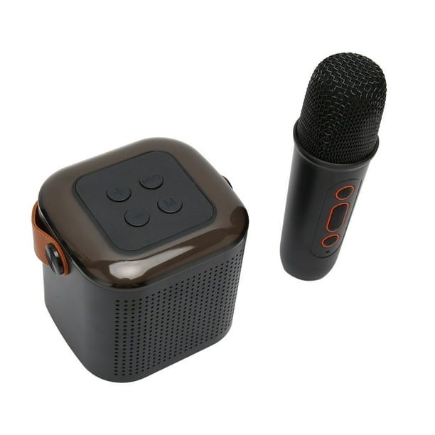Mini Máquina de Karaoke con 2 Micrófonos Inalámbricos Máquina de Karaoke  Portátil con Micrófono Altavoz BT Efecto de Luz RGB Fácil de Usar Compacta  y Portátil