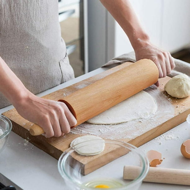 Rodillo de amasar | Madera clásica | Rodillo de masa profesional | Usado  por panaderos y cocineros para amasar masa para galletas | Pastelería