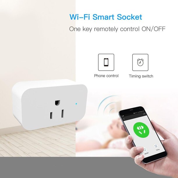 Enchufe Doble Inteligente De 15A WiFi Bluetooth Control Remoto Con  Temporizador