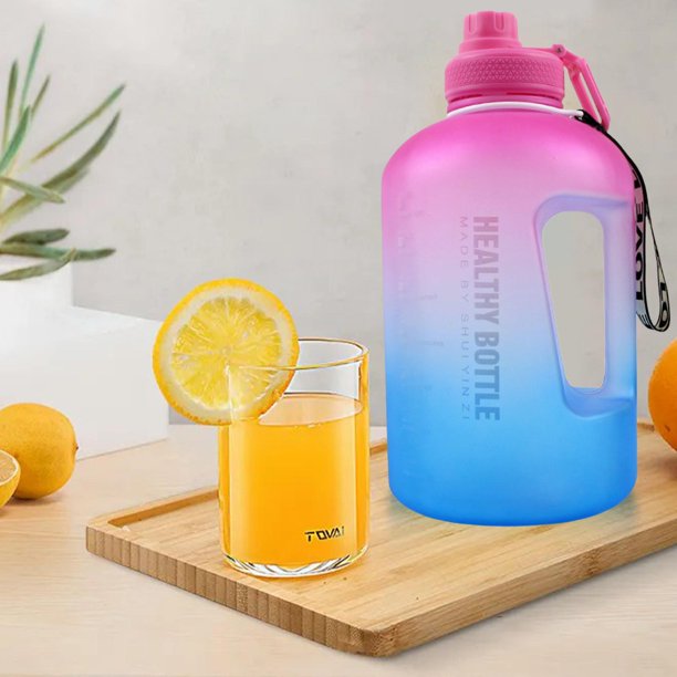 Botella de agua deportiva de 1000ml, marcador de tiempo para gimnasio al  aire libre, taza de agua potable con pajita sin BPA, hervidor de agua para  el hogar - AliExpress