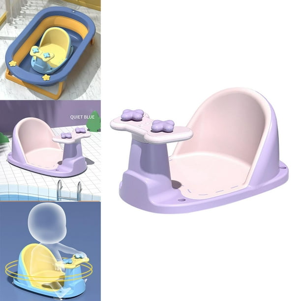 Asiento de baño para bebé, asiento suave para bañera, asiento de , soporte  de asiento de baño de seguridad para niñas, bebés, mayores de 6 amarillo  rosa Sunnimix Sillas de asiento de