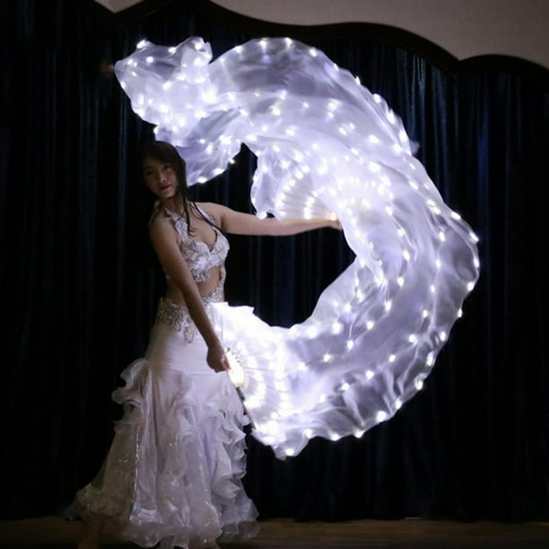 Velo de para danza del vientre Velo de seda LED Accesorio hecho a mano para  danza / al aire libre Soledad Velo de abanico de danza del vientre