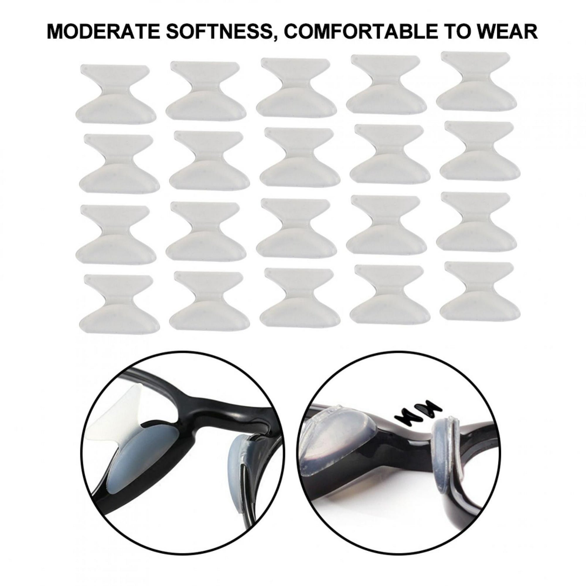 SMARTTOP Almohadillas de nariz para gafas, 12 pares de gafas de sol  antideslizantes de silicona para marcos de plástico, almohadillas de nariz  delgadas para gafas de sol (negro) : : Salud y