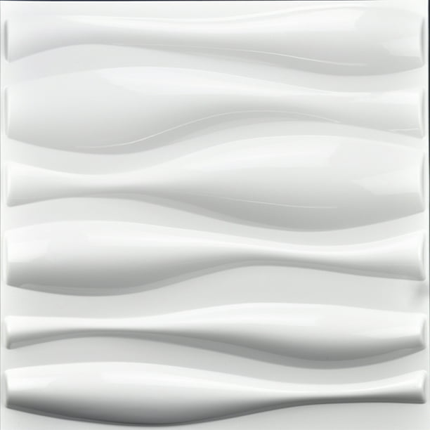 Art3d Paneles para pared 3D para decoración de paredes de interior, Blanco,  A10002