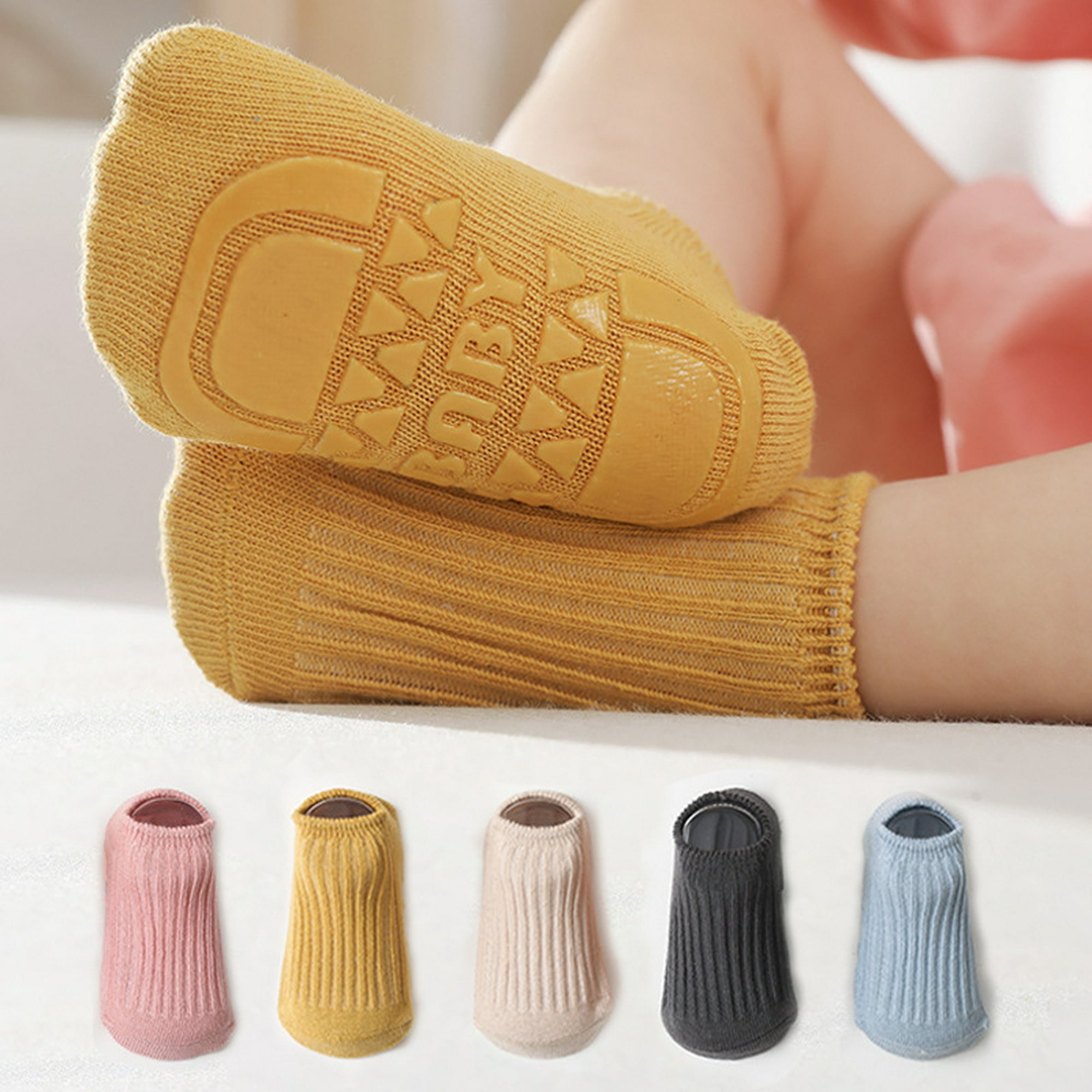 Calcetines tobilleros antideslizantes para niños, calcetines  antideslizantes de corte bajo, para bebés de 1 a 3 años, 8 pares