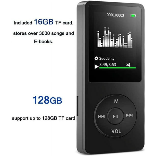 Reproductor MP3 con tarjeta TF de 32 GB altavoz HD integrado