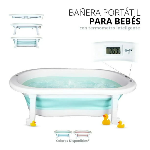 Bañera Tina De Baño Con Termómetro De Agua Para Bebe Plegable