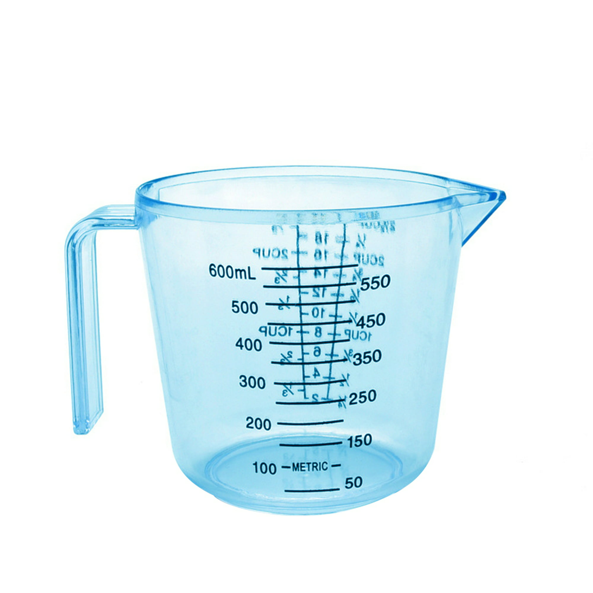 Tradineur - Vaso medidor de plástico de 500 ml. Jarra, recipiente para medir  líquidos y sólidos 11 x 10,5 cm, cocina o reposterí