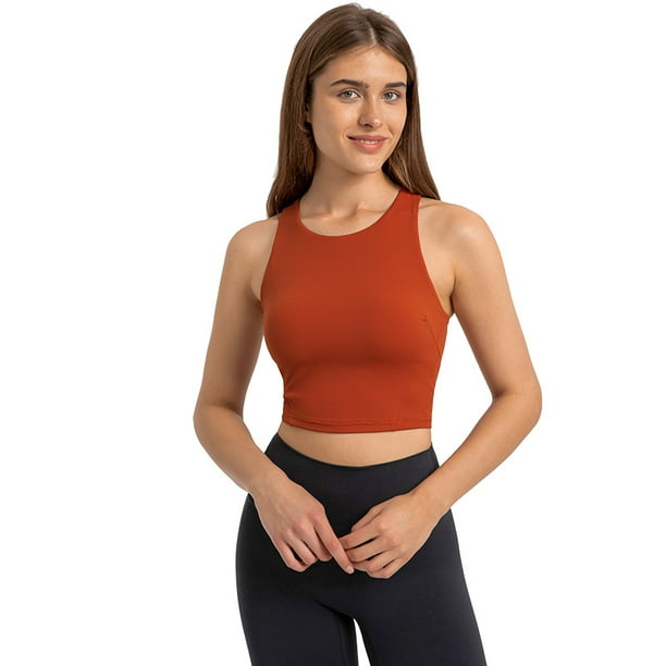 Camiseta sin mangas con espalda cruzada para mujer, paquete de 5 camisetas  deportivas de yoga activo para mujer