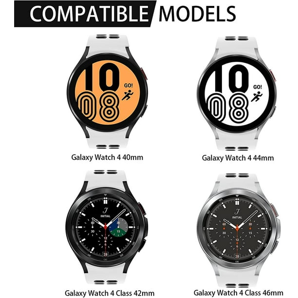 Color C Compatible para Samsung Galaxy Watch 4 40 mm 44 mm / Galaxy Watch 4  Classic 42 mm 46 mm 20 mm Correa de silicona suave Correa deportiva para  mujeres y hombres JM