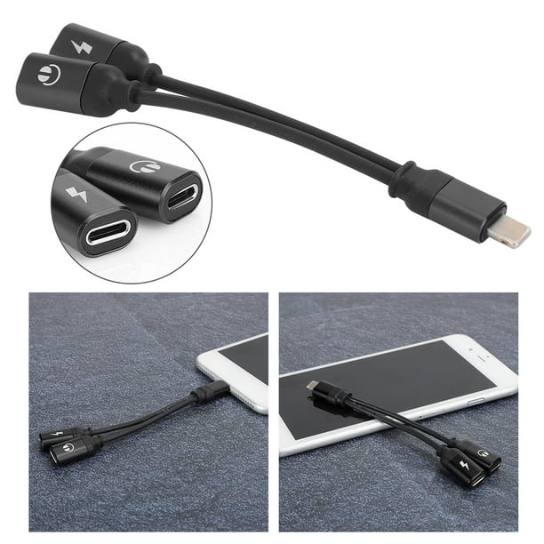 Cable adaptador de carga de auriculares para IOS, 2 en 1 Cable adaptador de  cargador de auriculares para auriculares Cable adaptador de IOS para IO  Valor inmejorable