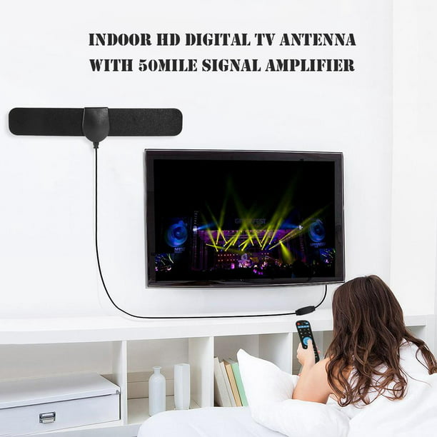 Antena Tv Digital Interior Full HD para Televisión LCD, Smart TV y Antiguo