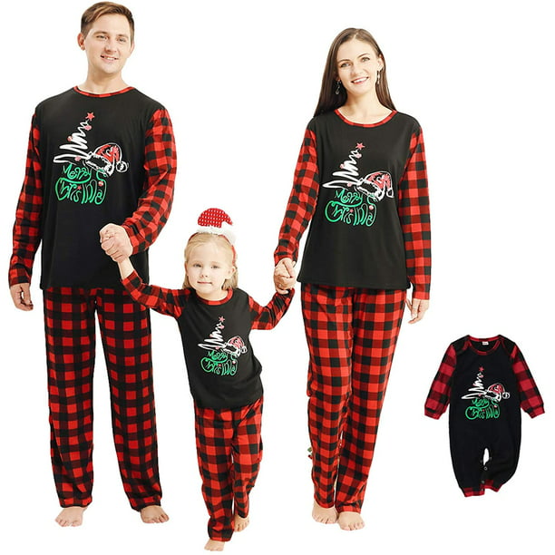 Trajes navideños familiares, papá mamá, camisas y pantalones para niños, monos para bebés, pijamas n WRMH-1549-7 | Walmart en línea