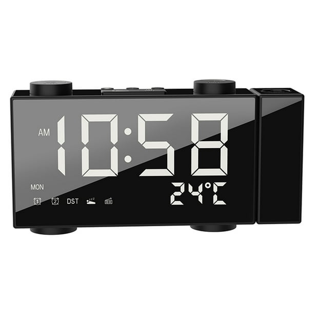 Temporizador Reloj despertador de radio digital con proyección FM de 6  pulgadas 4 Ajuste de brillo 3 Irfora Temporizador